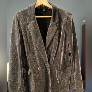 Silver sparkle lurex blazer size large
